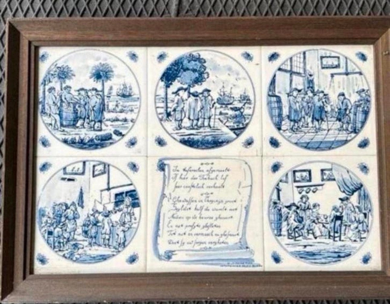 Antieke Delfts Blauwe Tegeltableau 'De Leidsche Fles', Antiek en Kunst, Ophalen