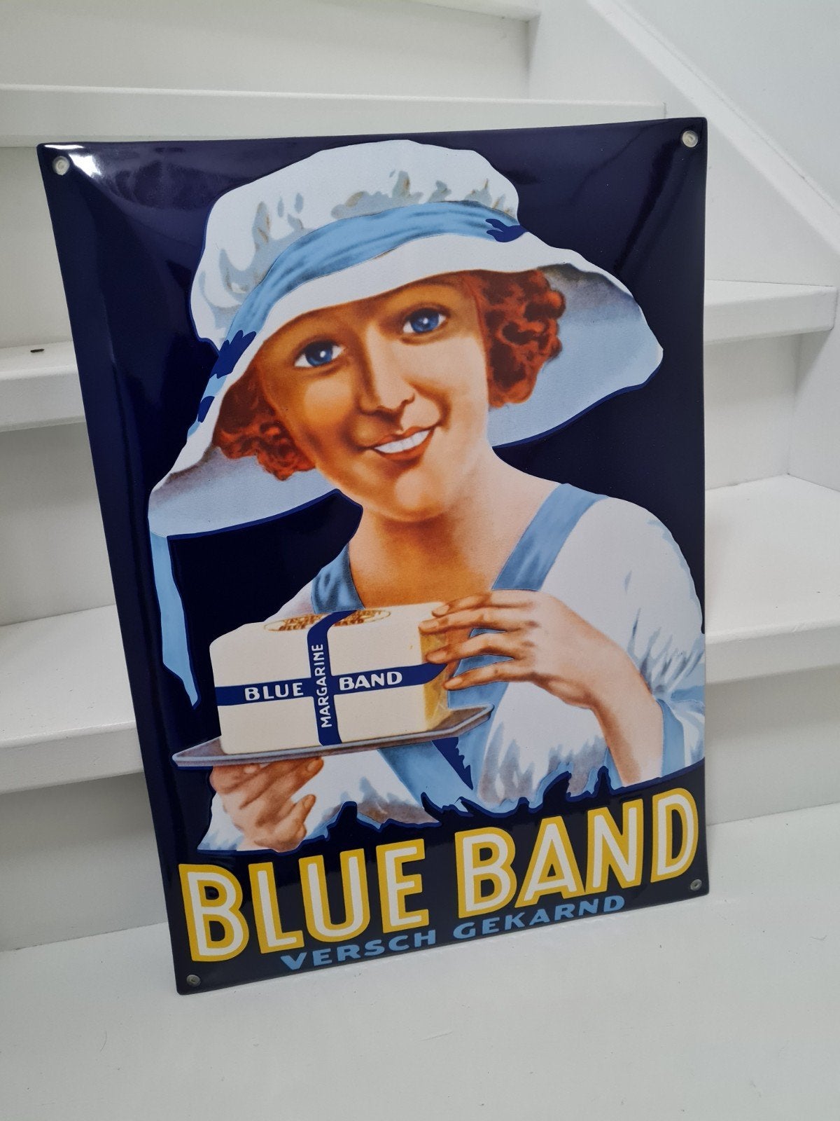 Emaille bord blue band nieuw, Verzamelen, Merken en Reclamevoorwerpen, Ophalen of Verzenden, Nieuw, Reclamebord