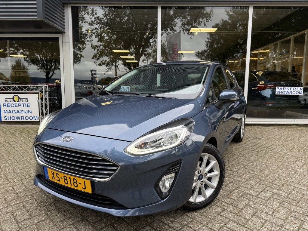 Ford Fiesta 1.0 EcoB. Titanium Navi/Carplay/Camera, Auto's, Gebruikt, Euro 6, Blauw, 49 €/maand