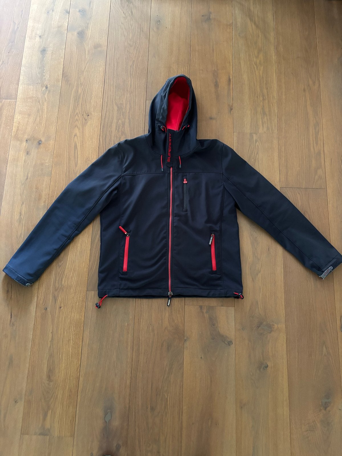 Superdry softshell jas donkerblauw, Ophalen of Verzenden, Gedragen, Maat 56/58 (XL), Blauw