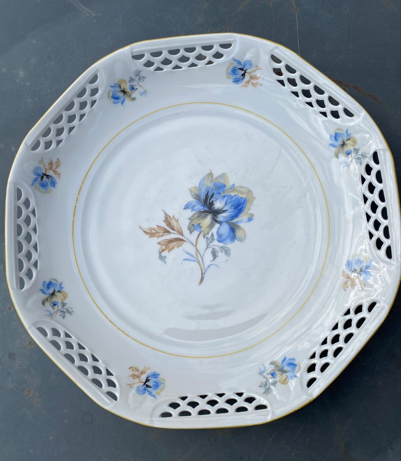 Schwarzenhammer Bavaria Porseleinen Schaal met Bloemdecor, Ophalen of Verzenden