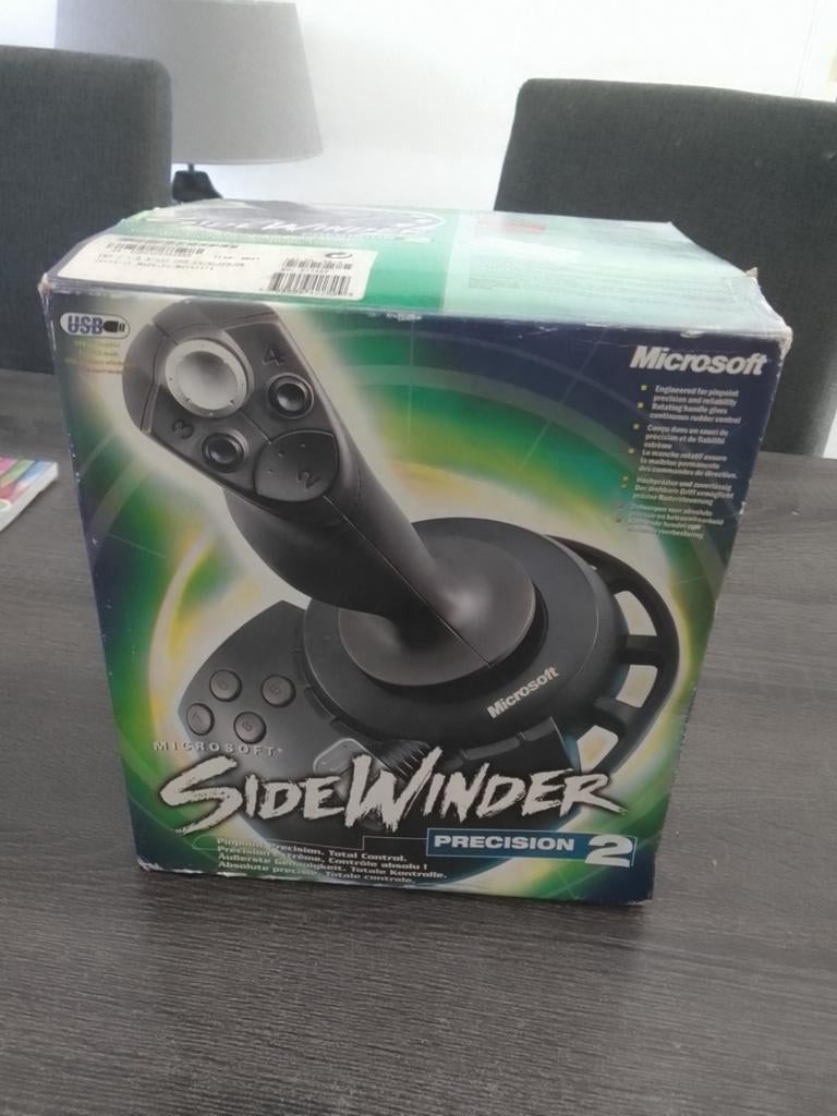 Microsoft SideWinder Precision 2 USB Joystick, Computers en Software, Joysticks, Ophalen, Zo goed als nieuw, Microsoft