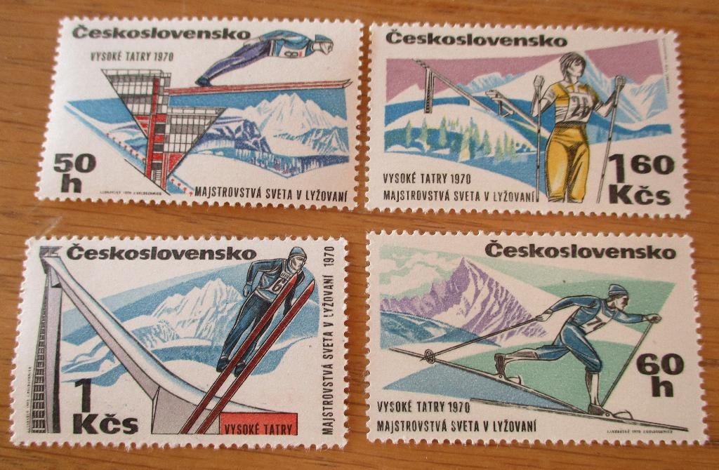Tsjechoslowakije, serie Kampioenschappen wintersporten, 1970, Verzenden, Postfris, Sport