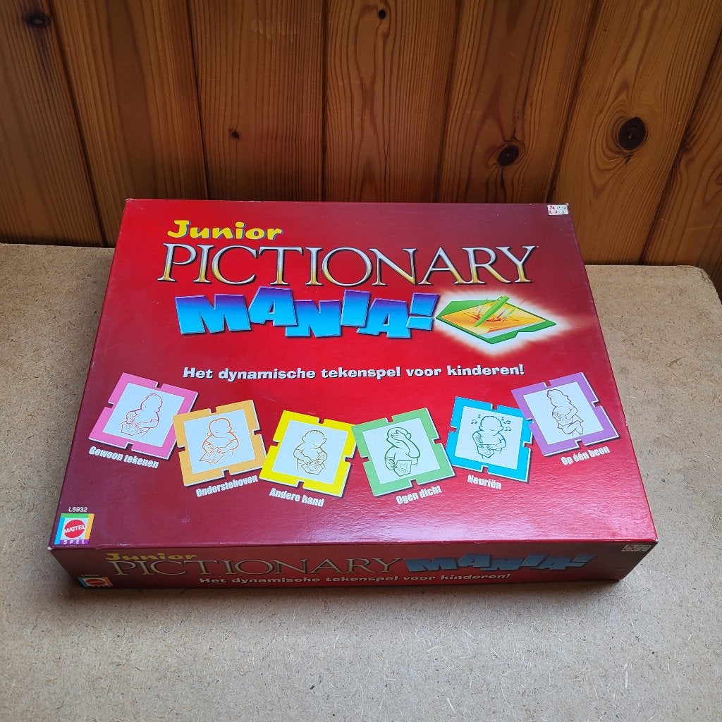 Junior Pictionary Mania, Een of twee spelers, Ophalen, Mattel