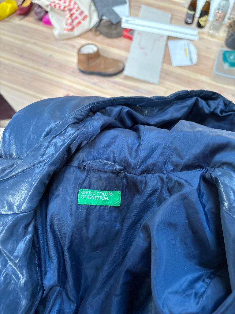 Winterjas, Maat 38/40 (M), Benetton, Zwart, Ophalen of Verzenden