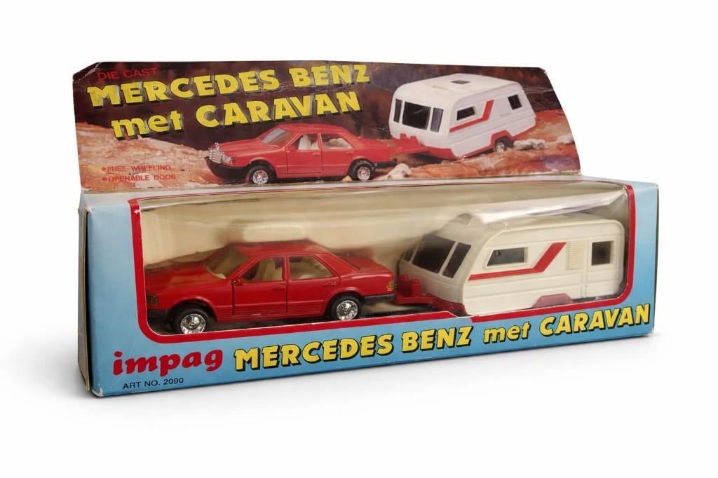 Mercedes-Benz modelauto met caravan van het merk Impag, Ophalen of Verzenden, Gebruikt, Auto, Overige merken