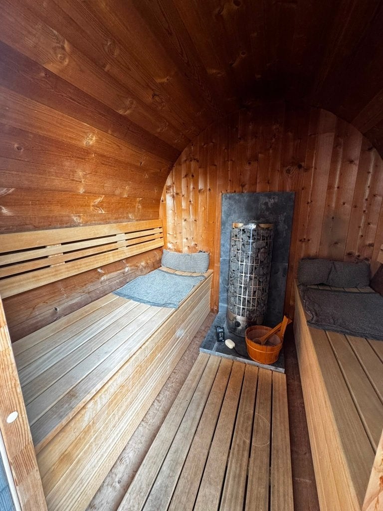 Welvaere Tønsauna 200 | Thermohout | Harvia 9kW | Compleet, Ophalen, Fins of Traditioneel, Complete sauna, Zo goed als nieuw