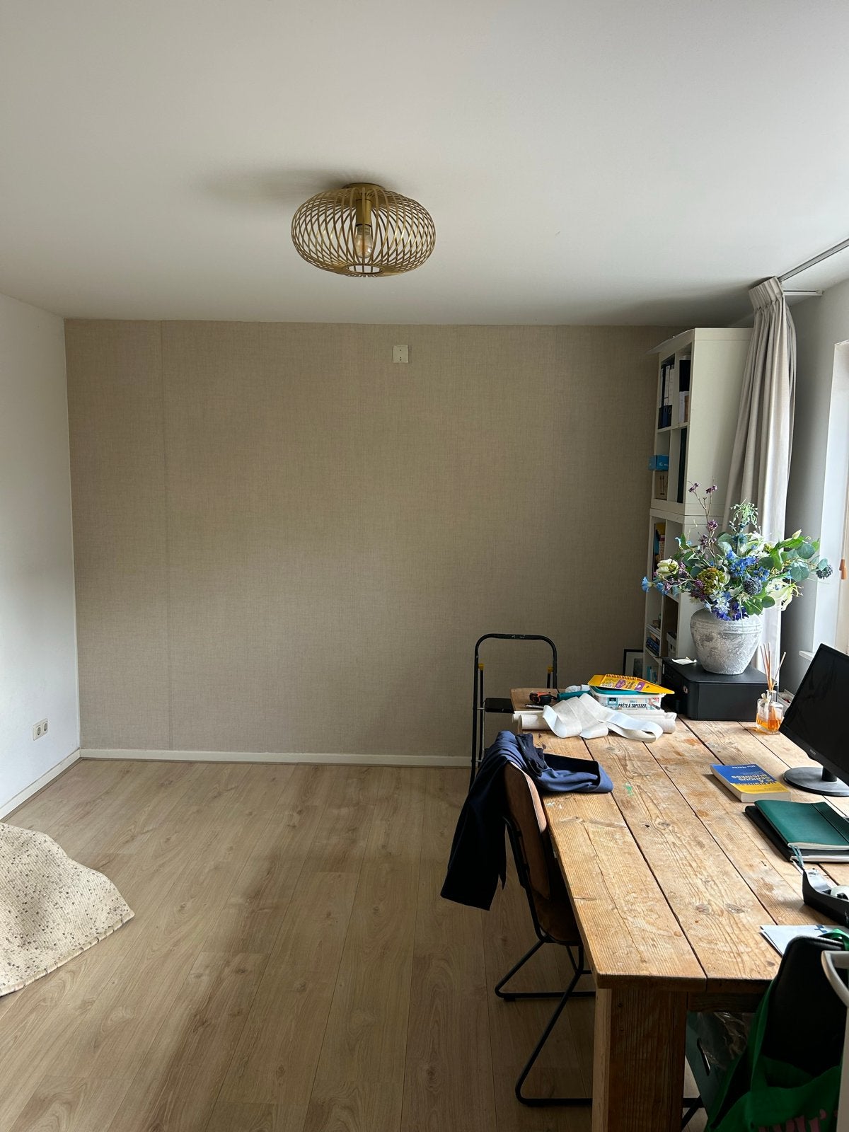 Steigerhouten bureau/eettafel, Gebruikt, 150 tot 200 cm, Vier personen, Rechthoekig