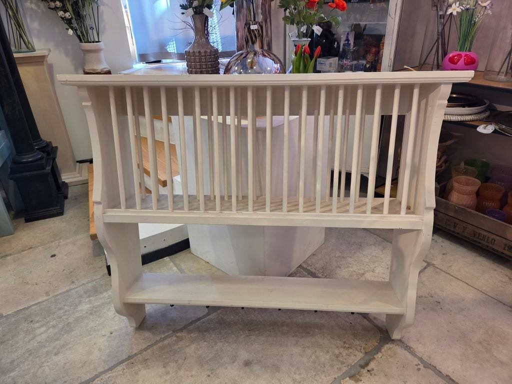 Brocante houten bordenrek, Antiek en Kunst, Ophalen