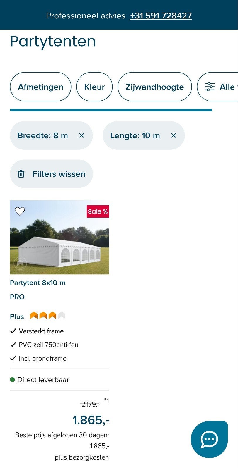 Grote Partytent 8x10m - Nieuw in Dozen, Tuin en Terras, Partytenten, Ophalen, Partytent, 6 meter of meer, Nieuw