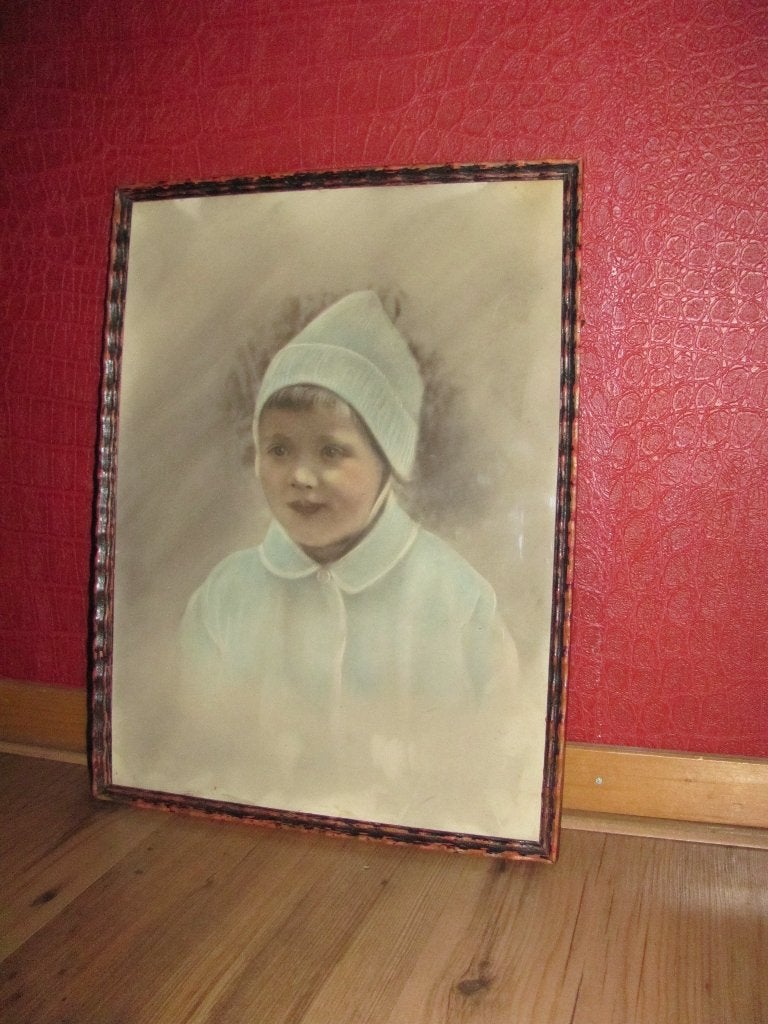 Kinderportret - oud aquarel, Antiek en Kunst, Kunst | Schilderijen | Klassiek, Portret of Personen, Realistisch, Ophalen of Verzenden
