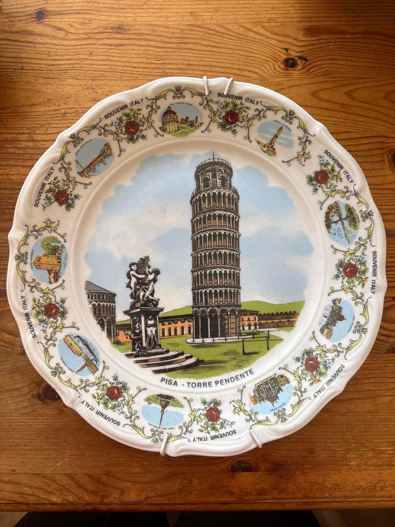 Souvenir wandbord Italië Pisa Toren, Ophalen of Verzenden