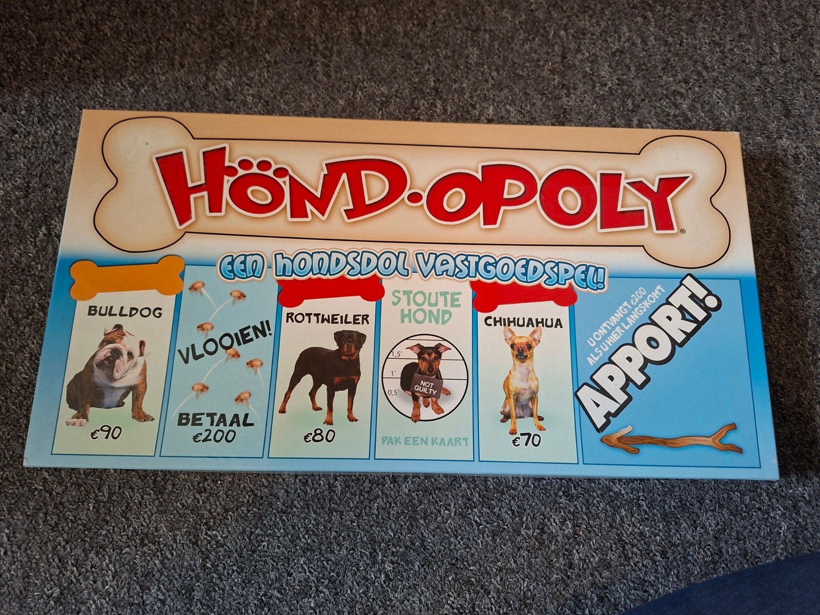 Hond-Opoly Bordspel - monopolie variant, Drie of vier spelers, Ophalen of Verzenden, Zo goed als nieuw, Late for the Sky