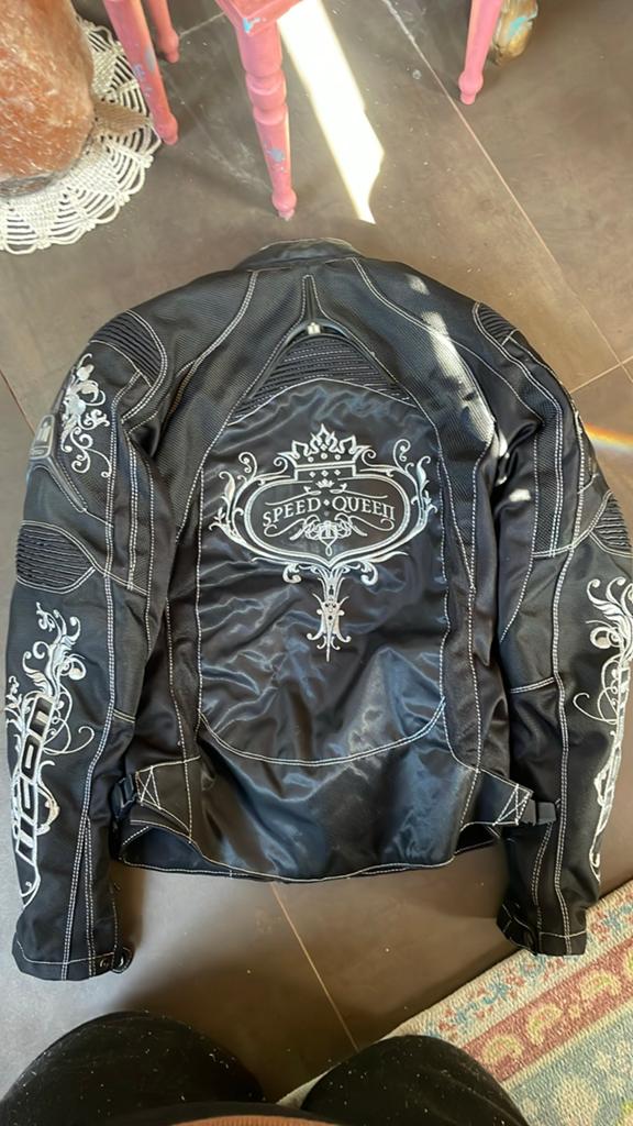 Icon Speed Queen motorjas dames - Zwart/Wit, Motoren, Kleding | Motorkleding, Jas | textiel, Dames, Tweedehands, Ophalen of Verzenden