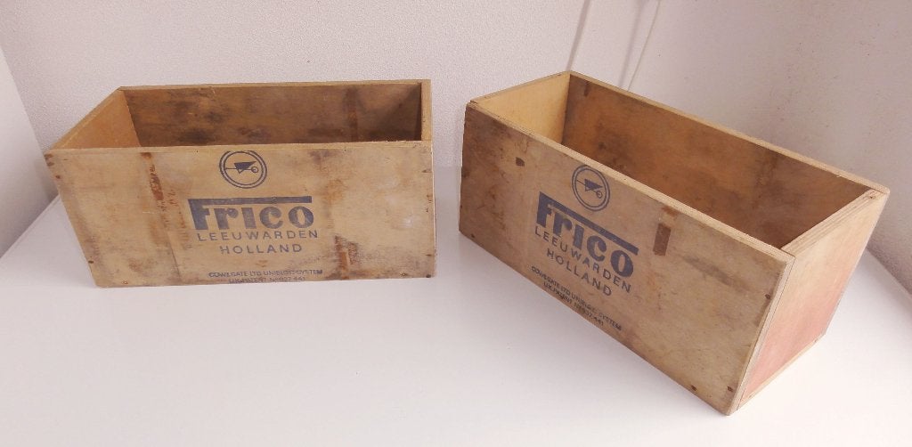 Frico, ouderwetse houten kistjes van Frico, Ophalen of Verzenden