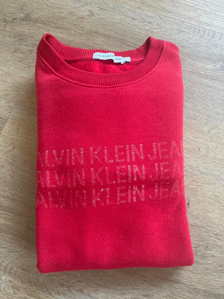 Calvin Klein trui rood maat 164, Ophalen of Verzenden, Zo goed als nieuw, Jongen, Trui of Vest