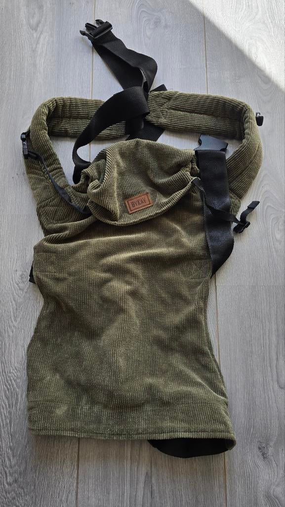 ByKay draagzak rib groen, Kinderen en Baby's, Babydragers en Draagdoeken, Buik of Rug, Zo goed als nieuw, Draagzak, Ophalen