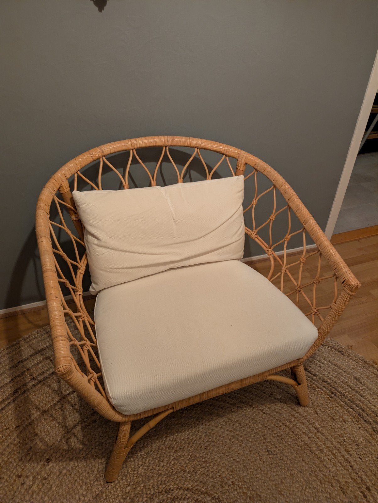 IKEA Stockholm 2017 Rotan Fauteuil met Kussens, Ophalen, Overige kleuren, Stof, Zo goed als nieuw