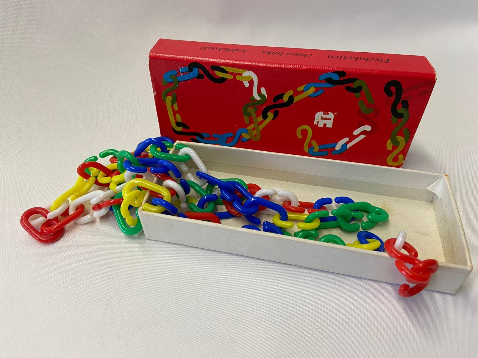 JUMBO schakelketting, vintage kinderketting plastic, Ophalen of Verzenden, Gebruikt, Ketting