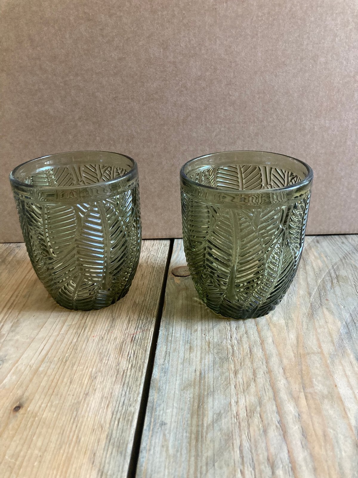 Glazen potjes, gebruikt met kunststof waxinelichtje erin, Kunststof, Rond, Ophalen of Verzenden, Zo goed als nieuw