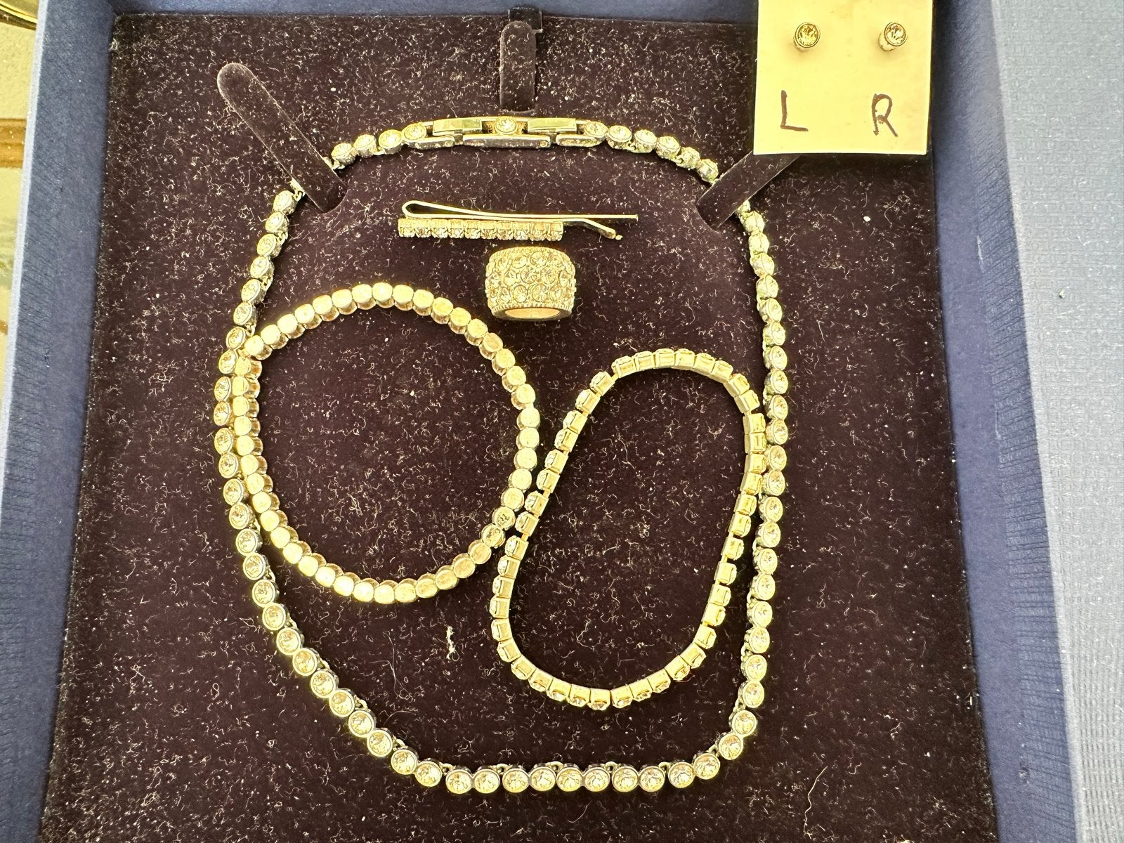 Swarovski Sieradenset: Ketting, Armband, Ring, Oorbellen, Ha, Verzamelen, Ophalen of Verzenden, Zo goed als nieuw, Sieraad of Horloge