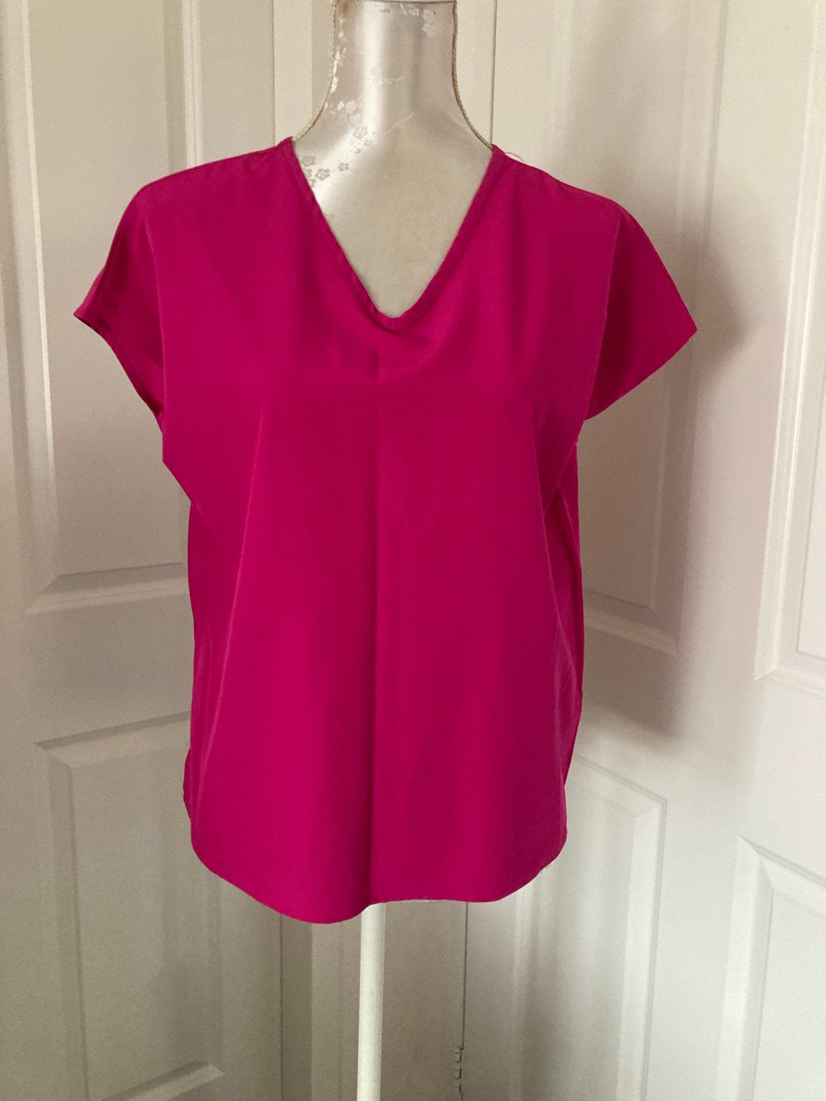 Fuchsia roze top met korte mouwen, maat M, Maat 38/40 (M), Ophalen of Verzenden, Zo goed als nieuw, Korte mouw
