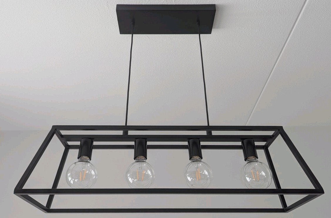 IKEA FELSISK hanglamp met 4 LED-lampen, zo goed als nieuw, Huis en Inrichting, Lampen | Hanglampen, Ophalen, Modern, Industrieel