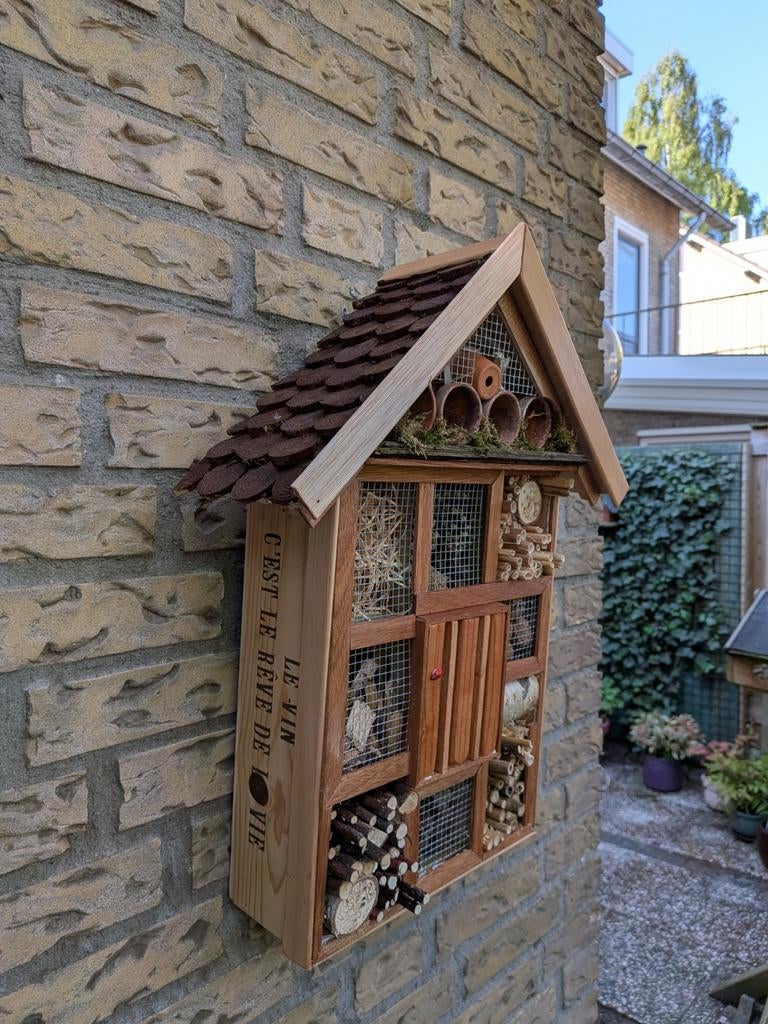 Insectenhotel met vlinderhuis - Hardhouten afwerking, Ophalen of Verzenden