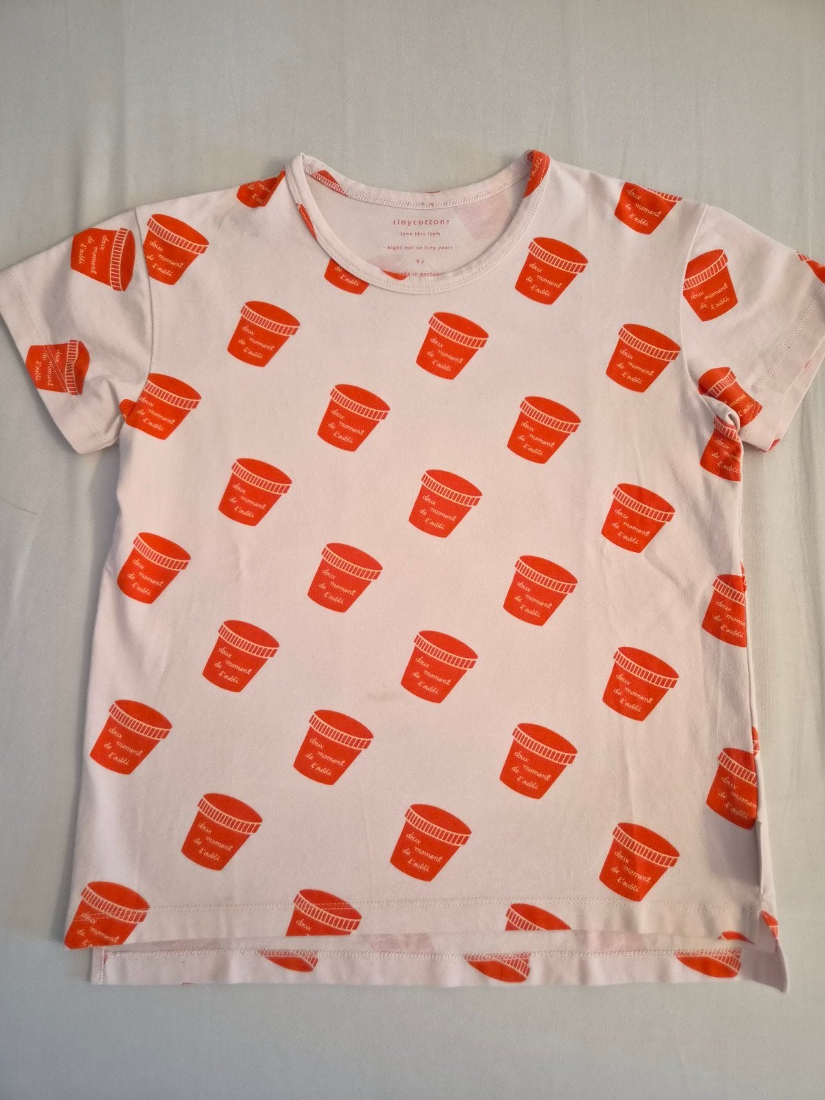 Tiny Cottons T-shirt 8 jaar zacht roze met opdruk, Gebruikt, Jongen of Meisje, Ophalen of Verzenden, Shirt of Longsleeve