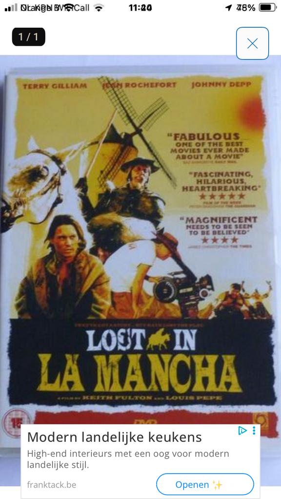 Lost in La Mancha, Alle leeftijden, Ophalen of Verzenden, Zo goed als nieuw, Frankrijk