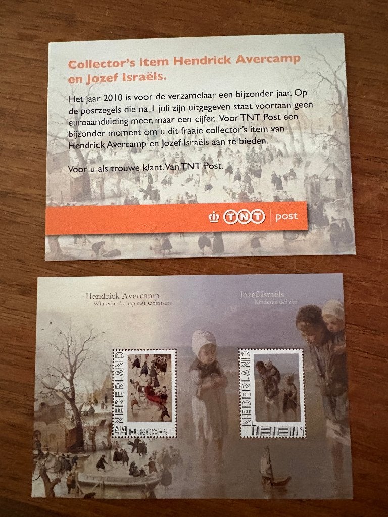 Collector's item 2010 Hendrick avercamp en Jozef Israels, Postzegels en Munten, Ophalen of Verzenden, Na 1940, Postfris