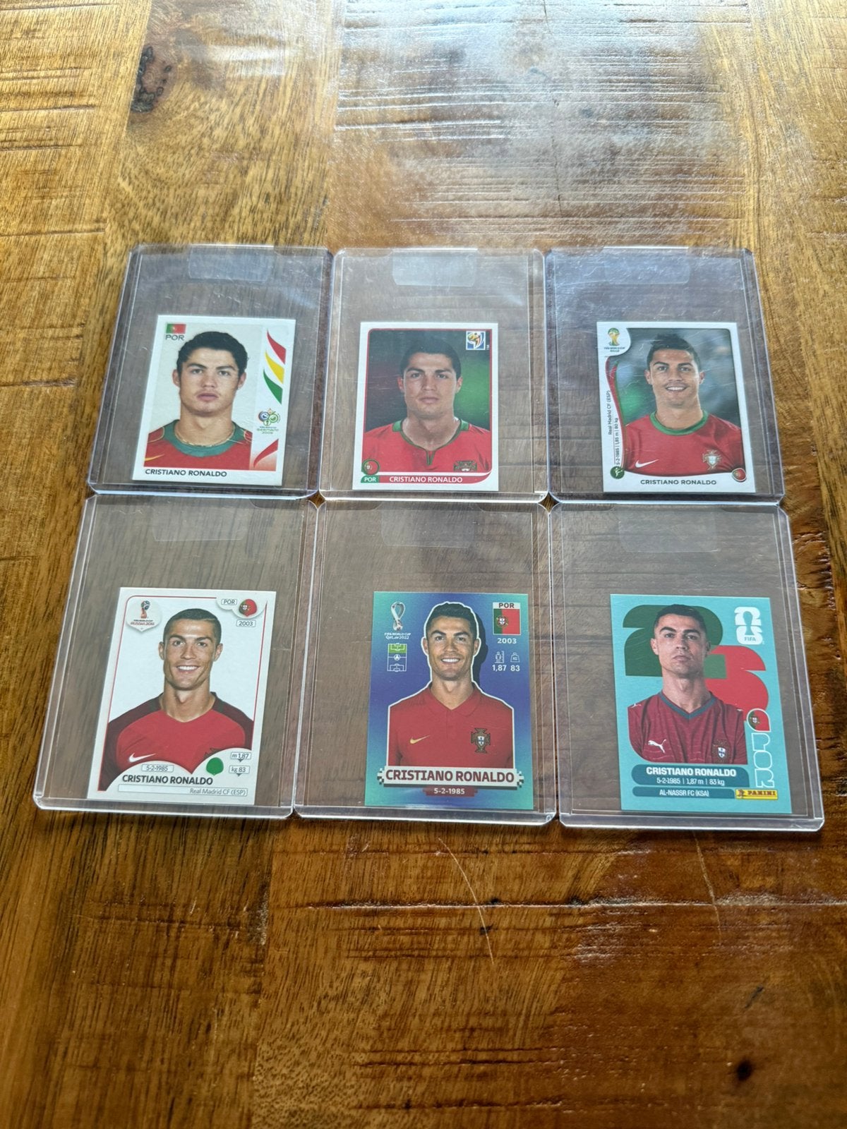 Panini Cristiano Ronaldo WK 2006/2010/2014/2018/2022/2026, Verzamelen, Ophalen of Verzenden, Zo goed als nieuw, Buitenlandse clubs