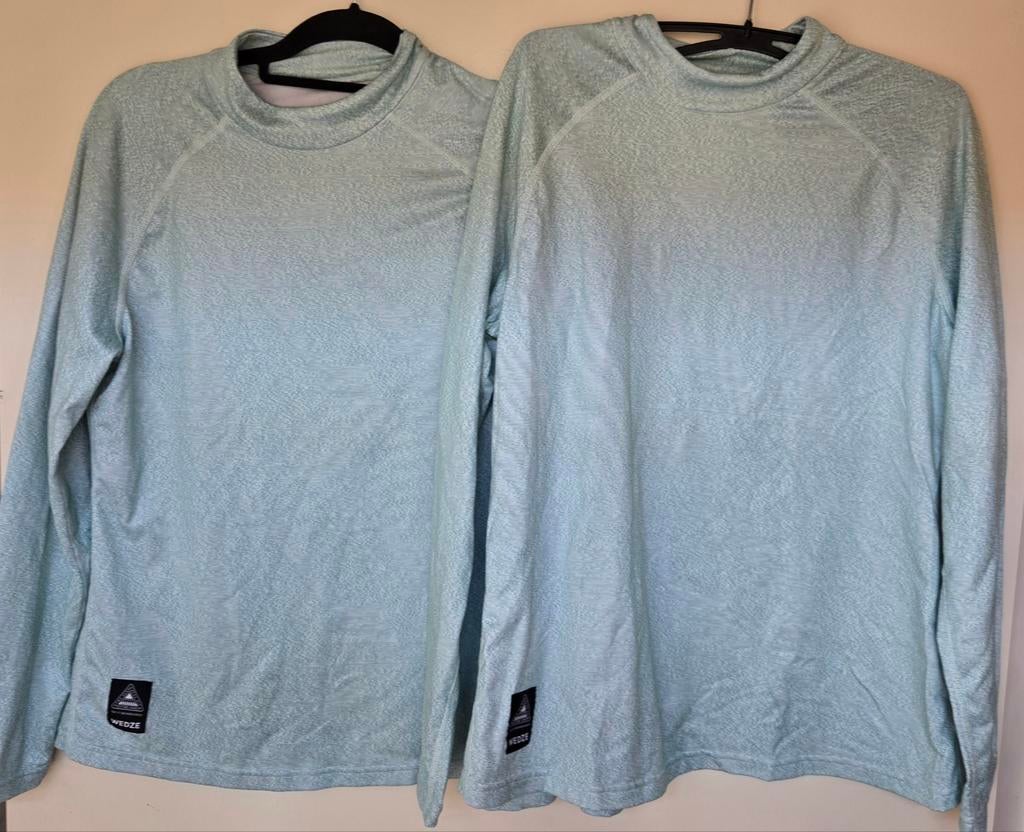2 Wedze thermo shirts mintgroen - wintersport/wandelen M, Kleding | Dames, Wintersportkleding, Maat 38/40 (M), Overige typen, Ophalen of Verzenden