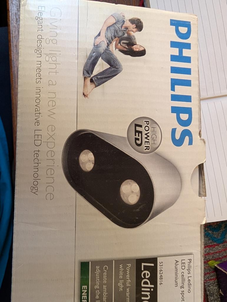 Philips ledino aluminium lamp, Ophalen of Verzenden, Nieuw, Plafondspot of Wandspot