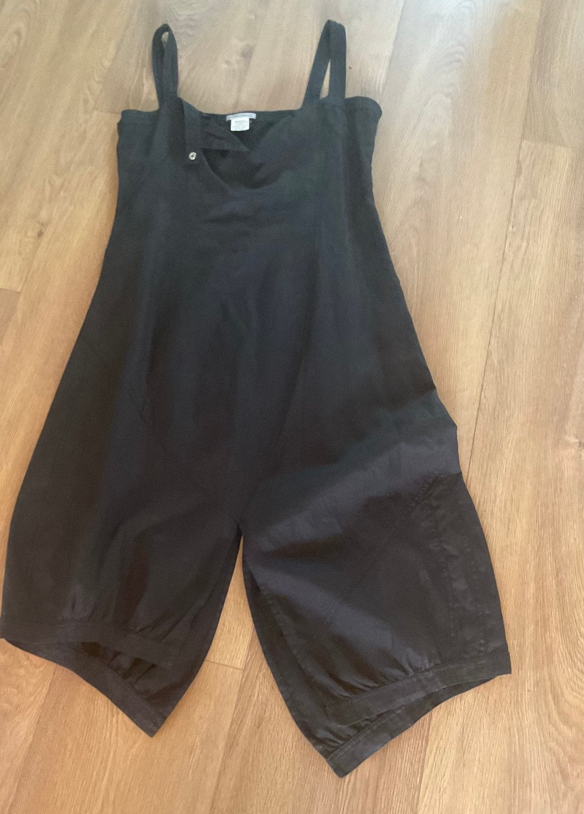 SARAH PACINI LINNEN JURK / OVERGOOIER ( 3 ), Maat 38/40 (M), Verzenden, Zwart, Zo goed als nieuw