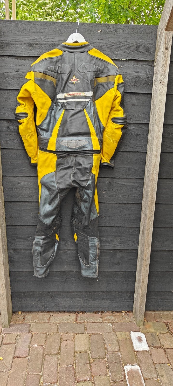 Damen,  Motorpak leer geel/zwart - Maat 50, Ophalen of Verzenden, Tweedehands, Heren, Combipak