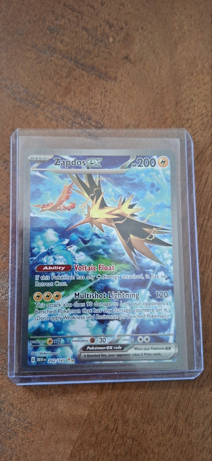 Pokémon Zapdos EX 202/165 Full Art Kaart, Hobby en Vrije tijd, Verzamelkaartspellen | Pokémon, Ophalen of Verzenden, Zo goed als nieuw