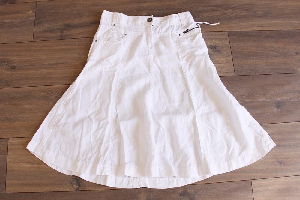 Mooie Witte Just B. Rok 100% Linnen 611 (Maat 34) - 61 €20,-