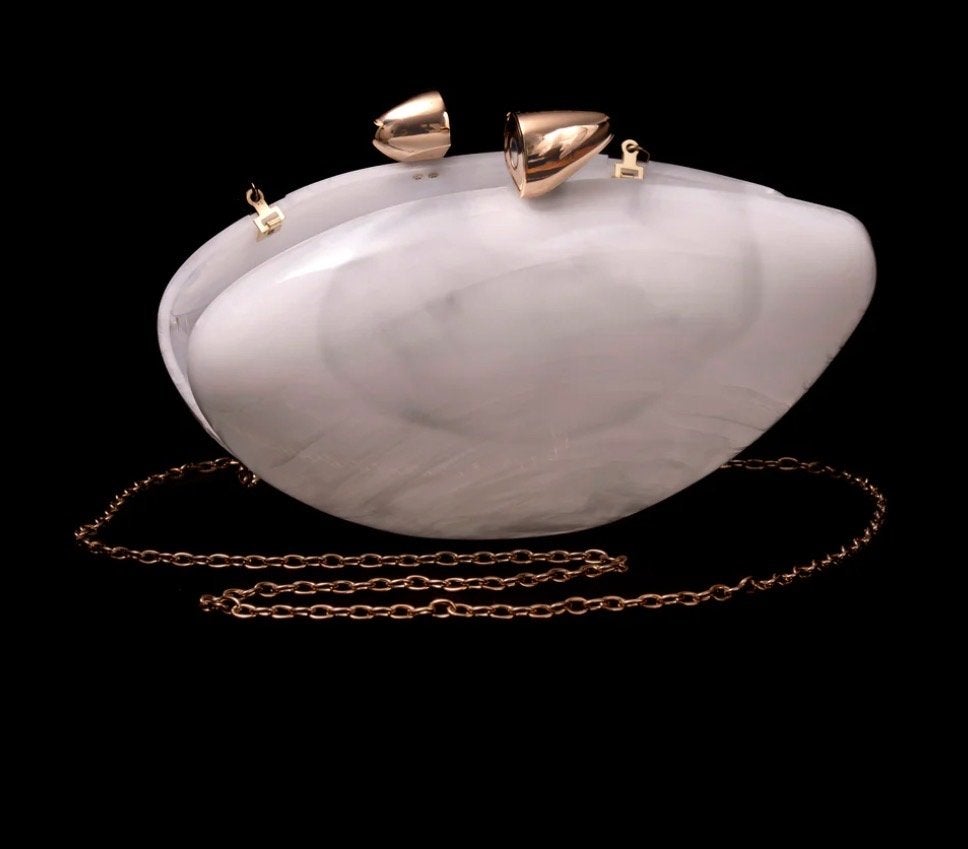 Elegante Witte Clutch met Gouden Details, Ophalen of Verzenden, Nieuw, Wit, Avondtasje