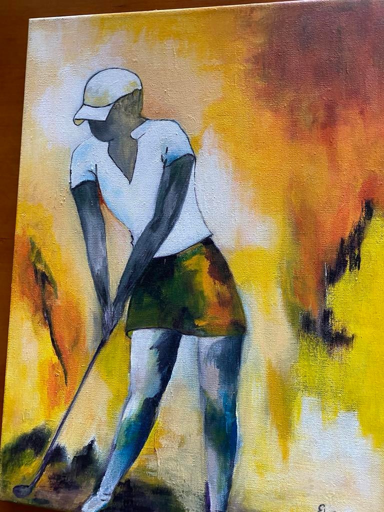 Schilderij: Golfster in actie - Levendige kleuren, Ophalen