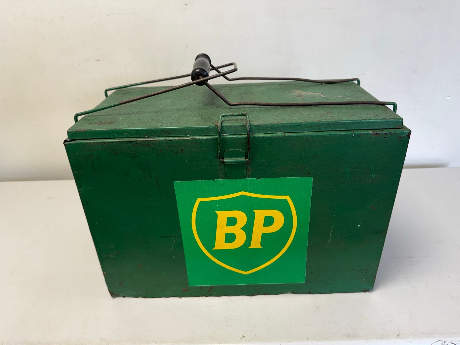 Vintage BP Koelbox / Gereedschapskist - Groen Metaal, Ophalen of Verzenden