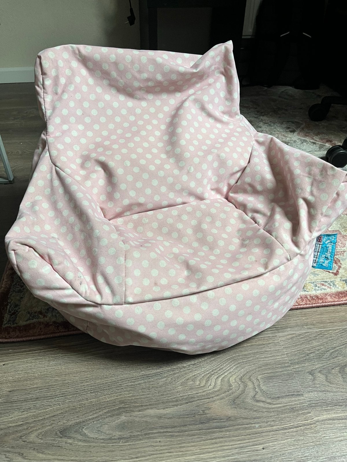 Roze Lounge Pug Kids Zitzak met Witte Stippen, Ophalen of Verzenden, Gebruikt, Roze, Zitzak