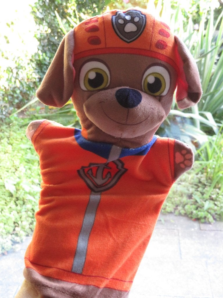 Handpop Paw Patrol Zuma Nickelodeon poppenkastpop Spinmaster, Paw Patrol, Ophalen of Verzenden, Gebruikt, Hond