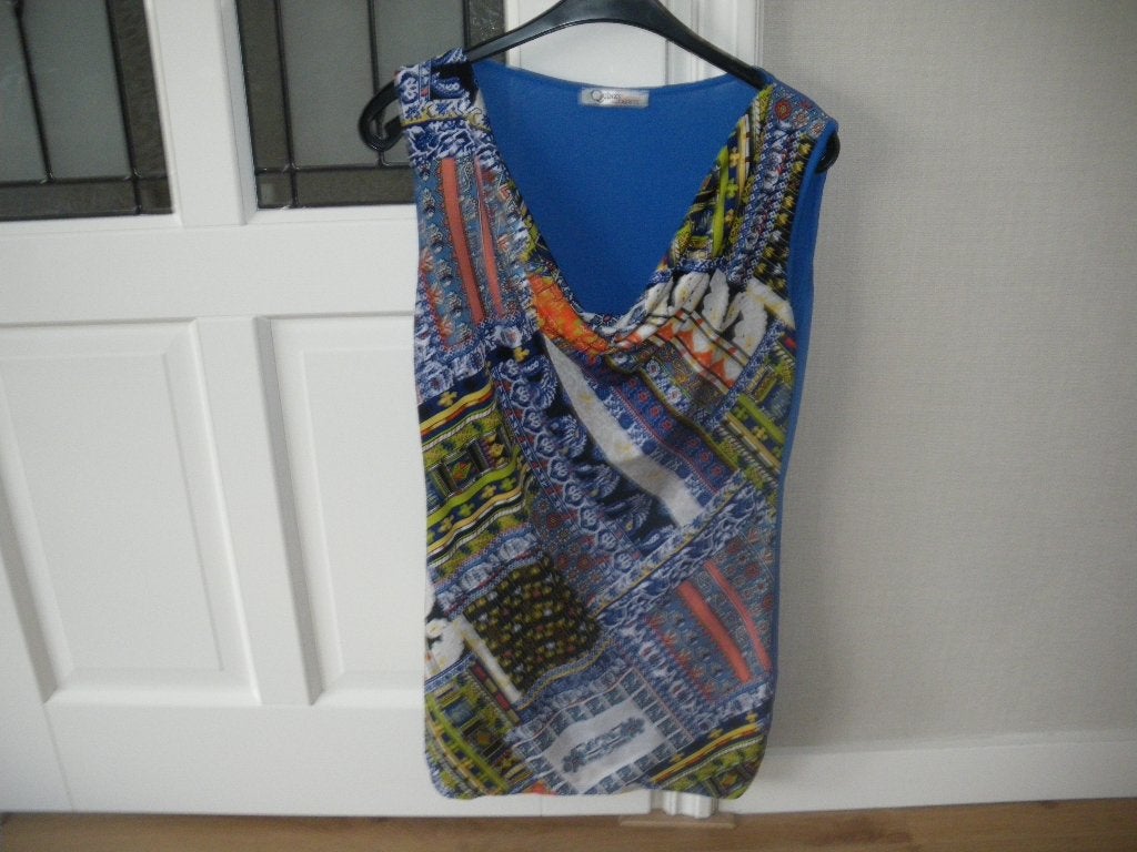 mooi blauw kleurig zomer shirt maat smal quinze trente, Blauw, Ophalen of Verzenden, Zo goed als nieuw, Maat 36 (S)
