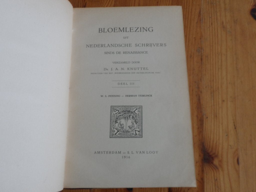 Bloemlezing uit nederlandsche schrijvers - j.a.n. Knuttel, Ophalen of Verzenden, Gelezen