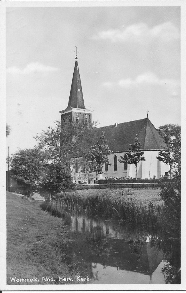 Oude Ansichtkaart: Ned. Herv. Kerk Wommels (1953), Verzamelen, Ophalen of Verzenden, 1940 tot 1960, Gelopen, Friesland