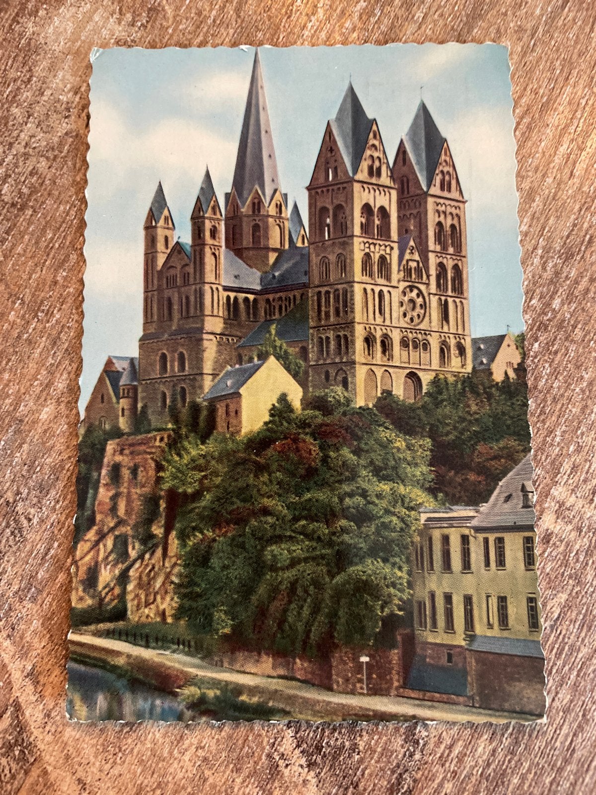 Oude ansichtkaart Limburg an der Lahn Dom (1953), Verzamelen, Ophalen of Verzenden, 1940 tot 1960, Gelopen
