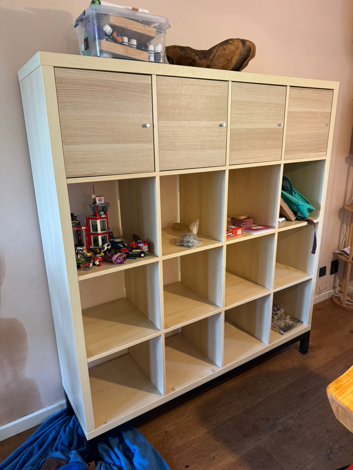 Ikea vakken kast 4x4 met onderstel, Ophalen, 50 tot 100 cm, Zo goed als nieuw, Minder dan 100 cm