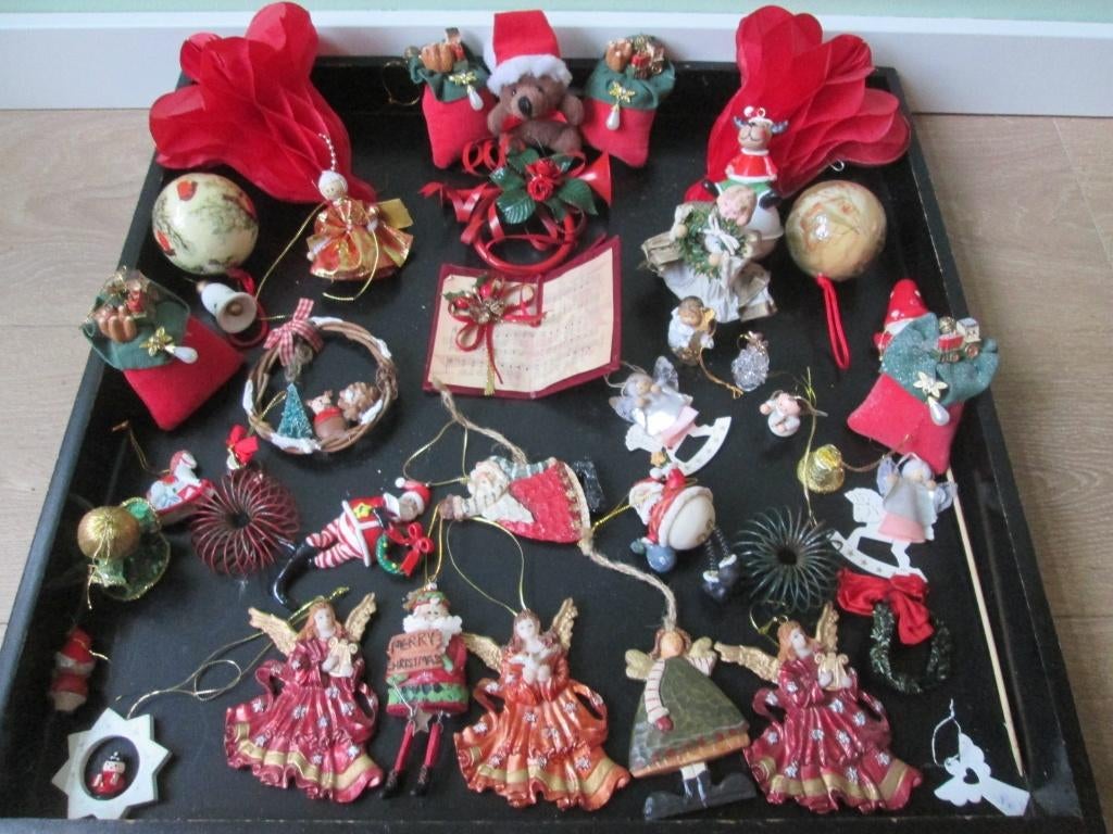 Verzameling Nostalgische Kersthangers Diverse Materialen, Diversen, Kerst, Ophalen of Verzenden, Gebruikt