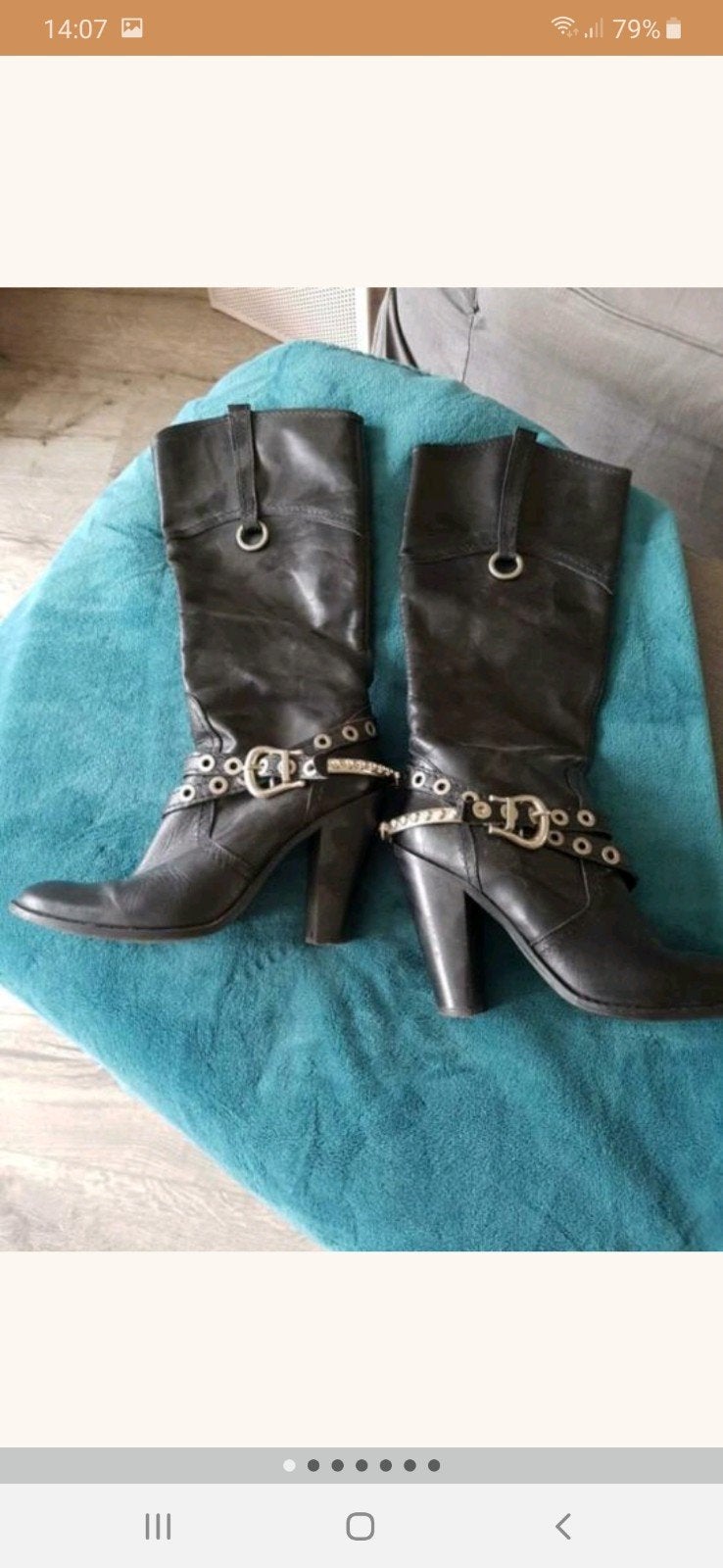 Vintage aparte zwarte leren laarzen met versiering maat 39, Kleding | Dames, Schoenen, Ophalen of Verzenden, Zo goed als nieuw